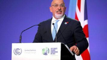 nadhim zahawi speaks at a news conference during