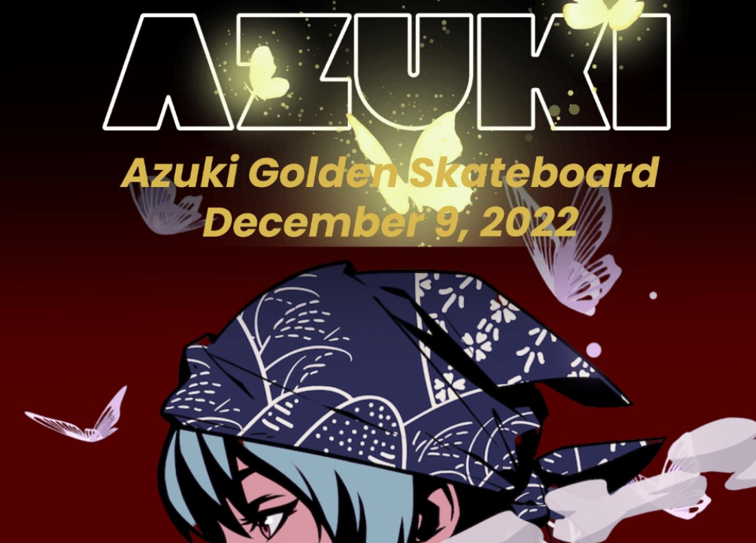 全球限量9個Azuki「實體24K黃金滑板」紋章為Fire的金滑板即將來台！